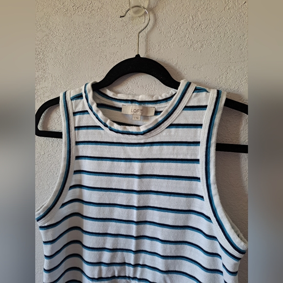 LOFT Striped Tank Top in Blue and White - Picture 2 of 6